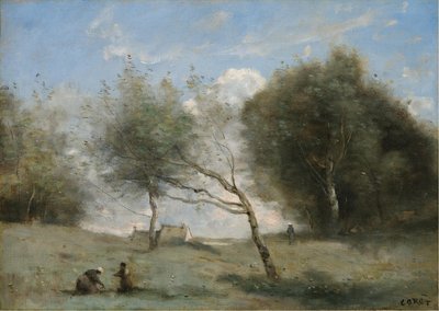 Los prados de la pequeña granja de Jean Baptiste Camille Corot